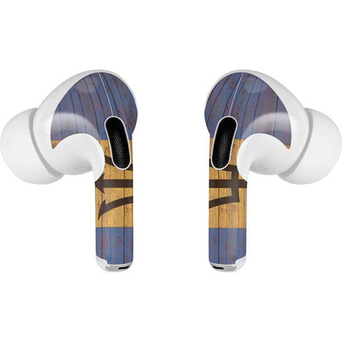 Barbados Flag Dark Wood AirPods Pro 2nd Gen Skin